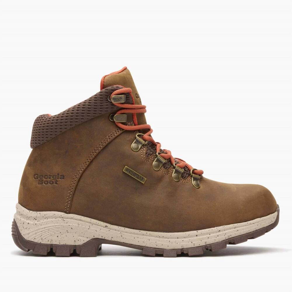 NEW GEORGIA BOOT women's eagle trail waterproof 5" boots in brown